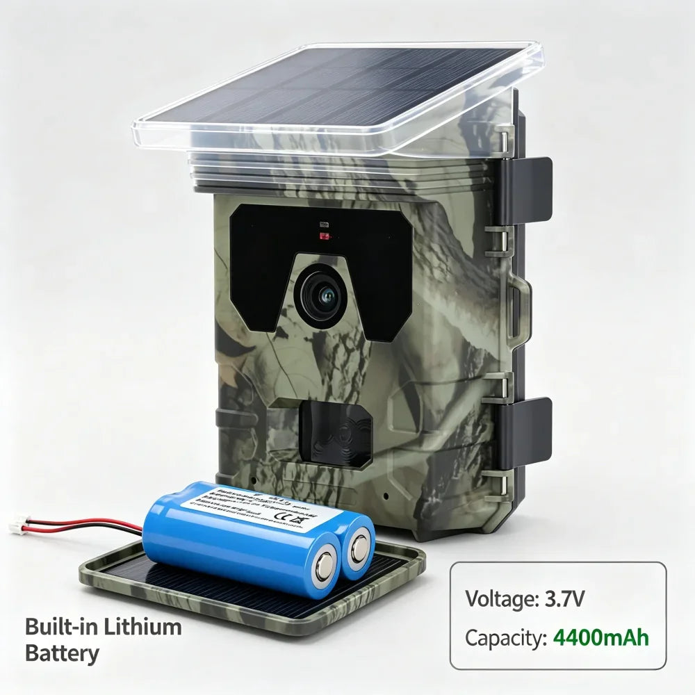 Caméra De Chasse Solaire 4K Avec Vision Nocturne