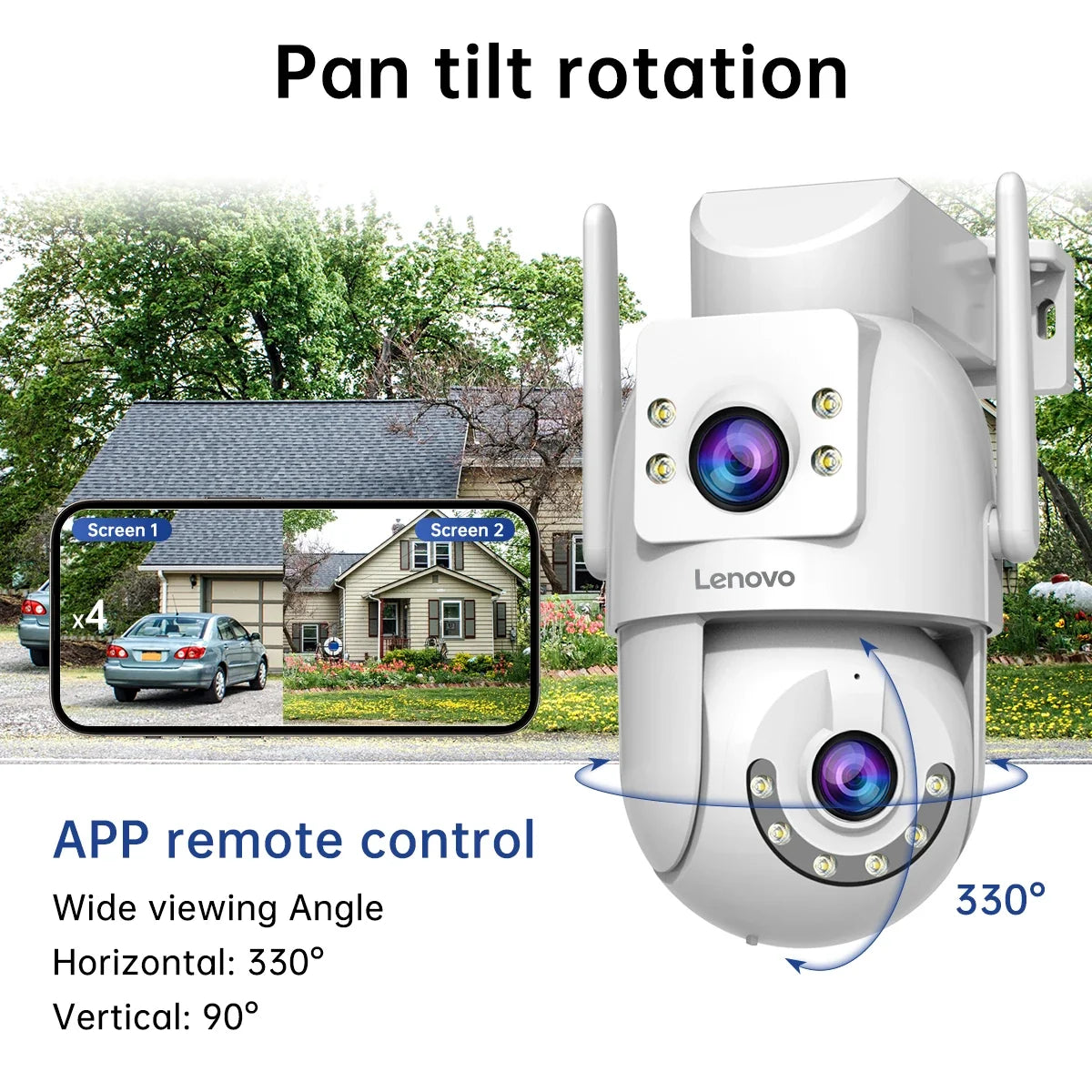 Caméra De Surveillance Extérieure Double Objectif 4K PTZ WiFi